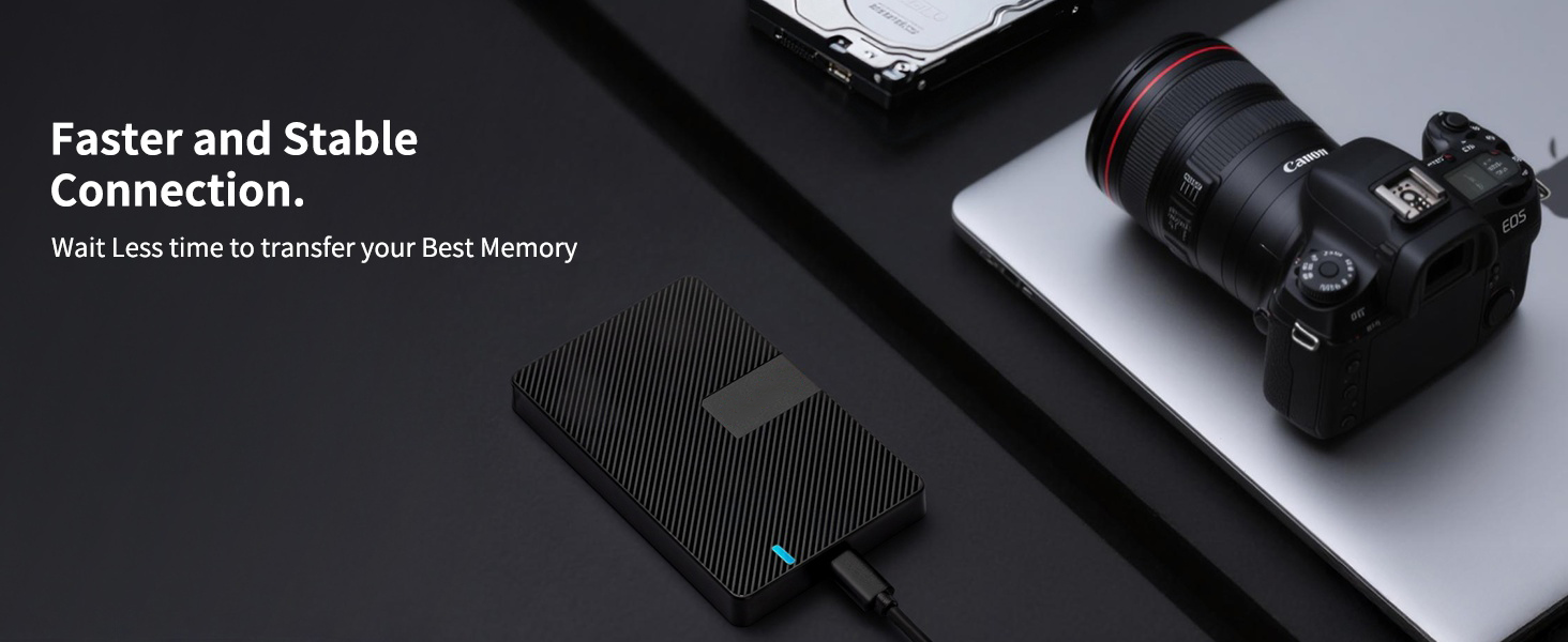 USB-C External Hard Drive Enclosure 2.5'' HDD SSD for sata - 6Gbps Tool-Free Case