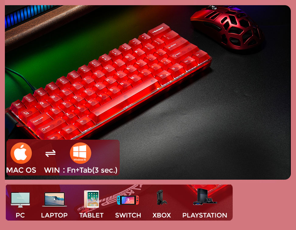 DAREU COOL60 60% Hall Effect Gaming Keyboard