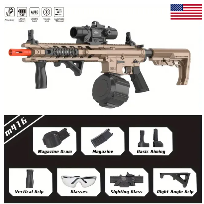 M4 Electric Gel Ball [7.4v High Speed Upgrade] Toy Rifle-WH28B-4