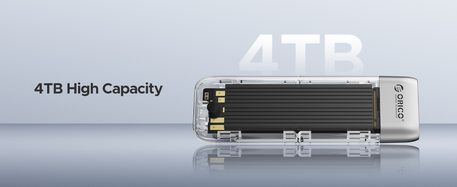 ORICO M.2 NVMe SATA SSD Enclosure, Tool-Free USB 3.2 Type-C 10Gbps to M.2 SSD Enclosure for SATA/NVM