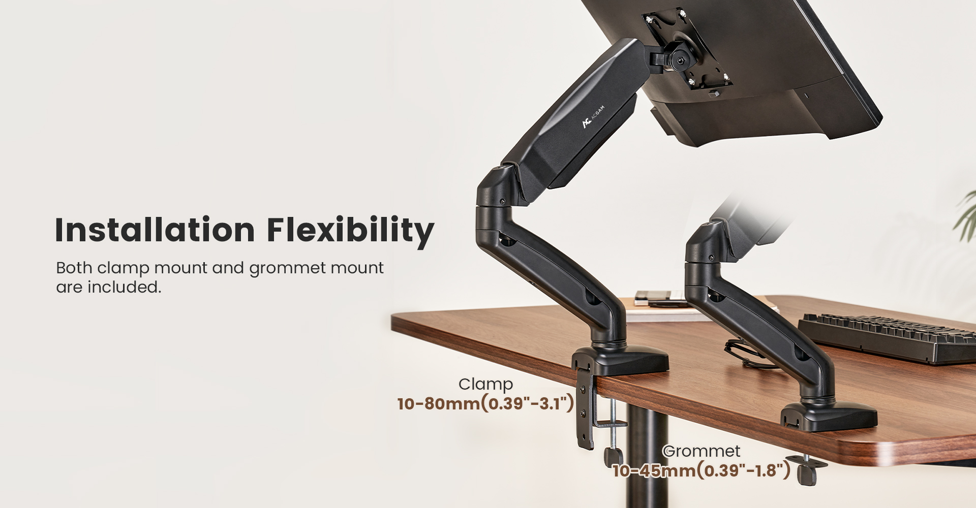 ACGAM Mechanical Spring Single Monitor Mount