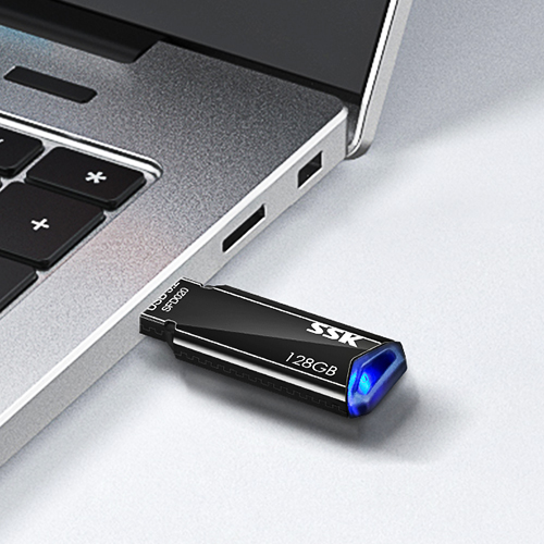 SSK 128GB USB Flash Drive Memory Stick, USB 3.2/3.0 High Speed Thumb Drive with LED Indicator