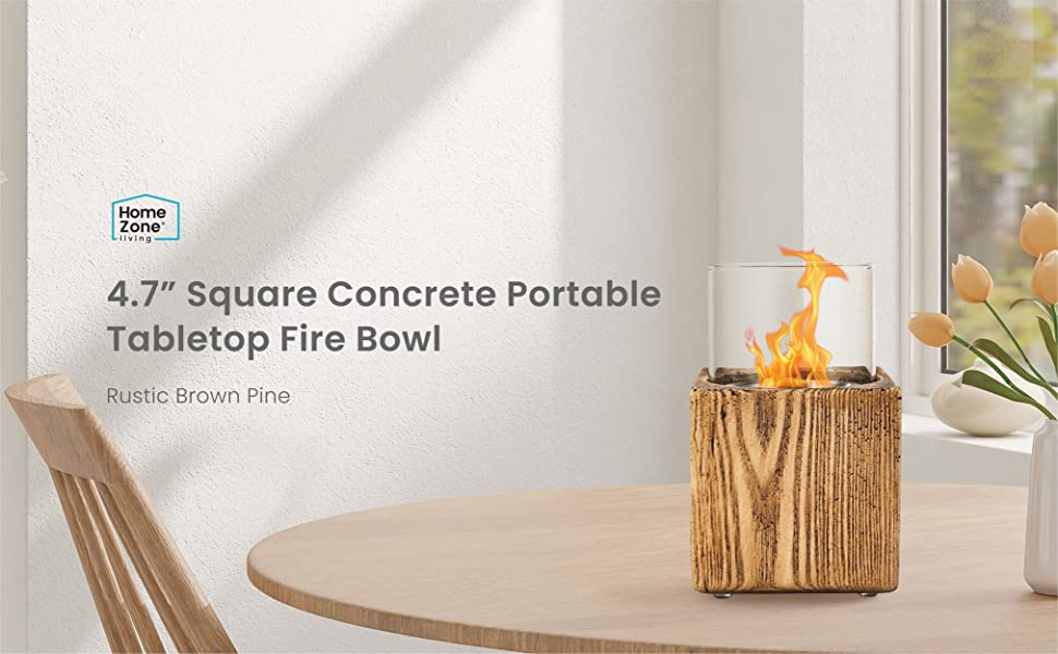 Home Zone Living Concrete Portable Tabletop Round 4.7 Mini Fire