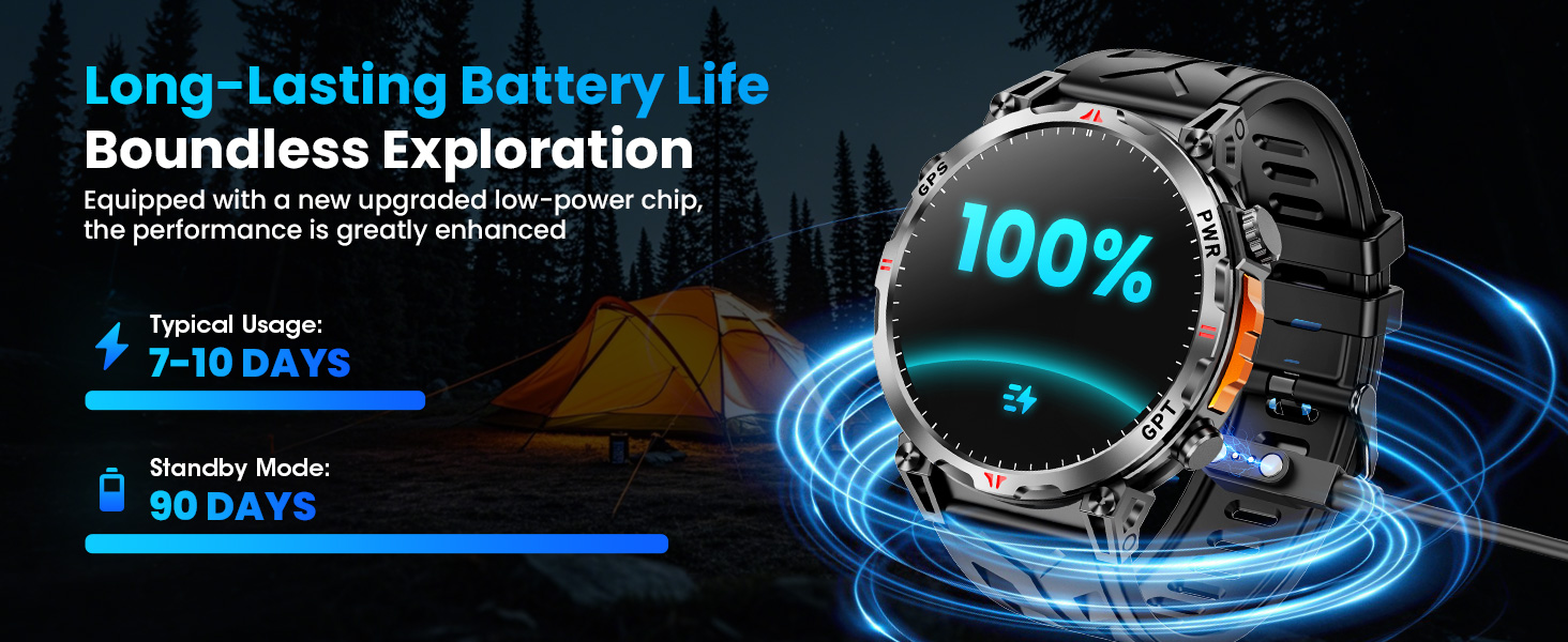 Military Smart Watch with GPS/Compass,Smartwatch with GPT Voice Assistant,1.56" AMOLED Screen