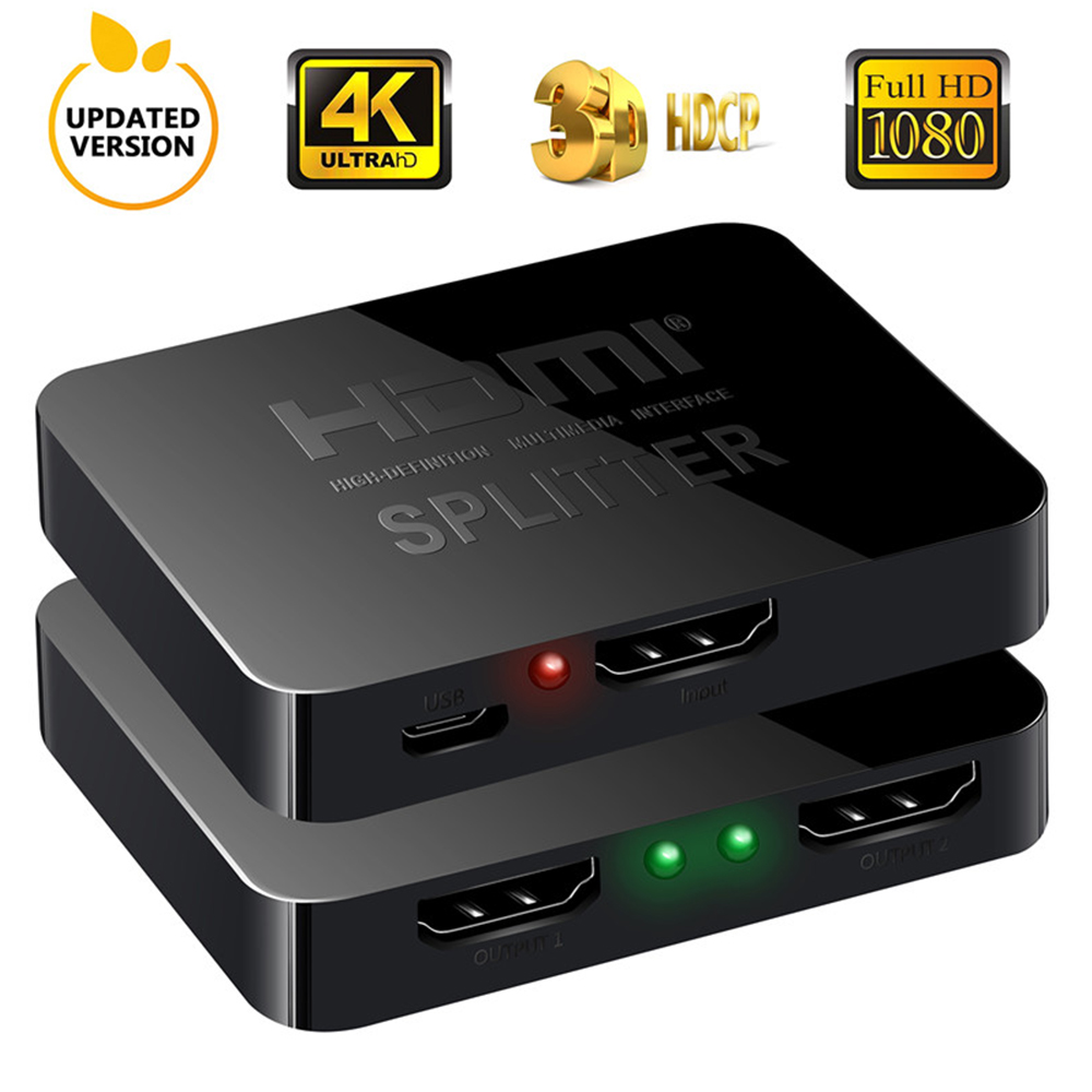 avedio links 4K@60Hz HDMI Splitter 1 in 2 Out, 2 Way HDMI Splitter for Dual  Monitors, 1x2 HDMI 2.0 Splitter Video Distributor Mirror Only, Support