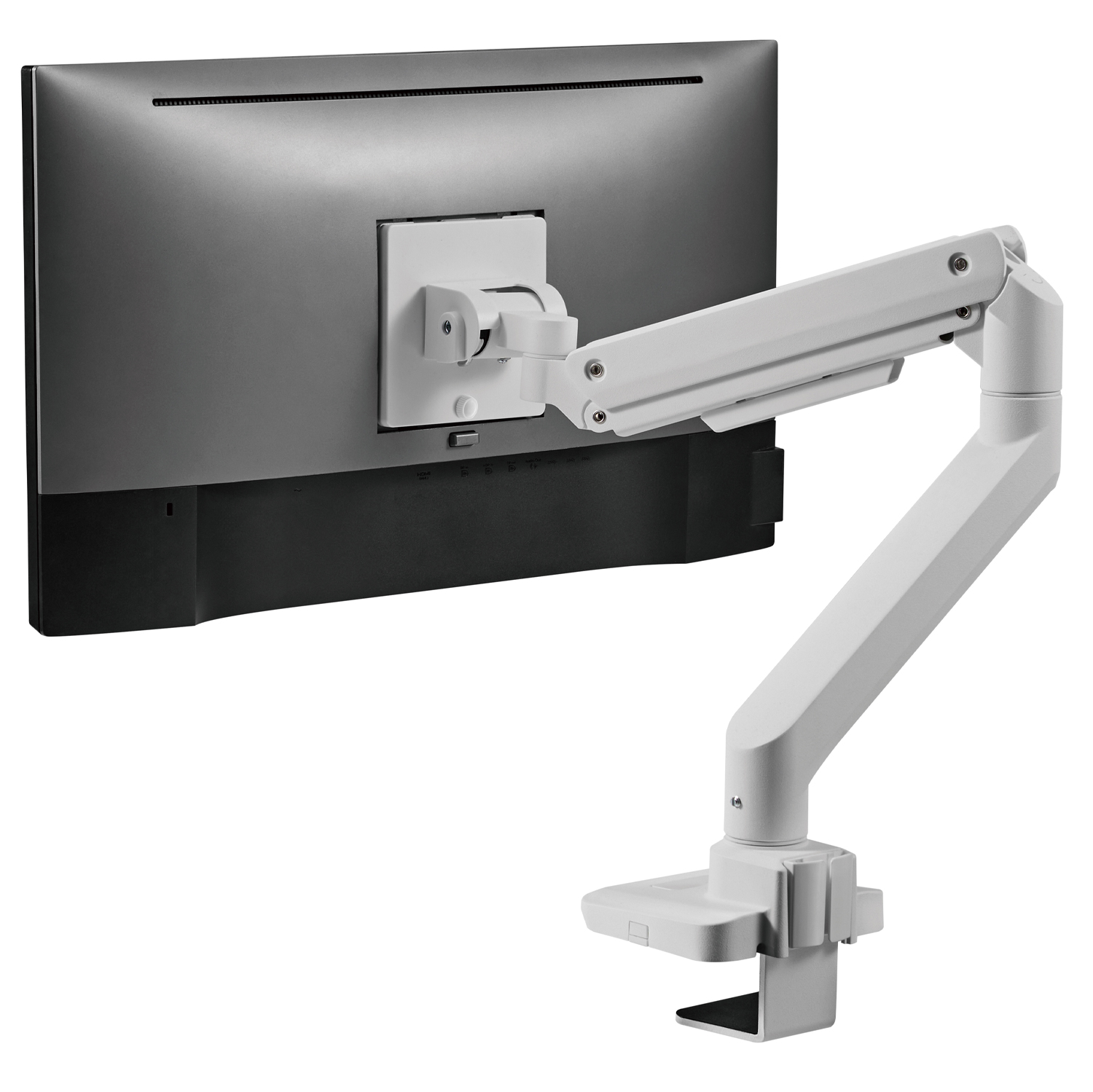 heavy-duty ultrawide monitor arm, ergonomic gas spring mount for large screens, curved monitor desk