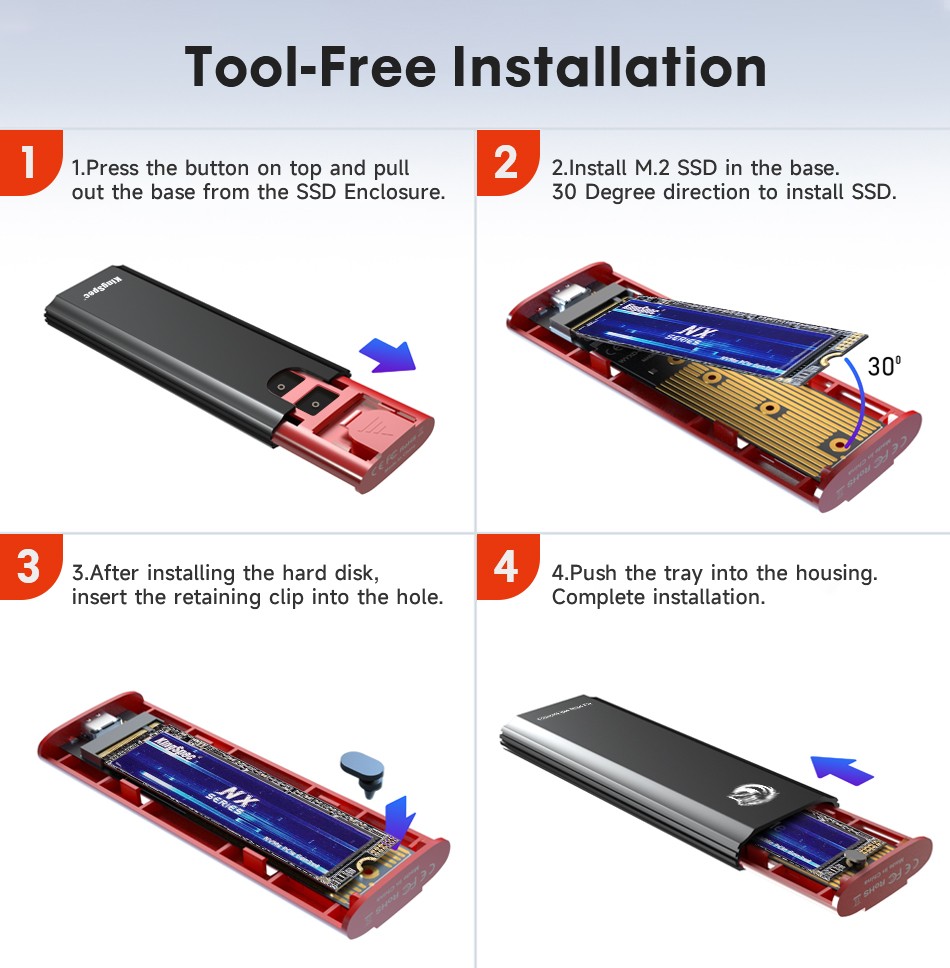 KingSpec M.2 NVMe SSD Enclosure