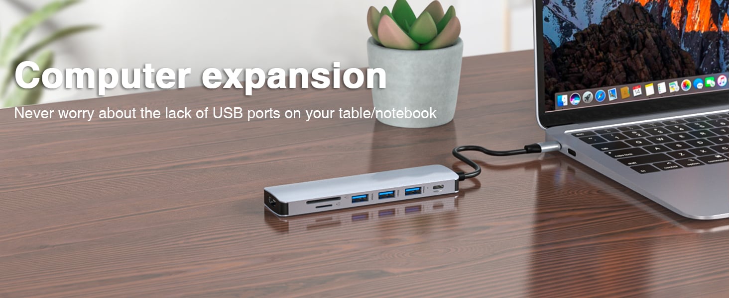 Jansicotek USB C Hub 4K 30Hz