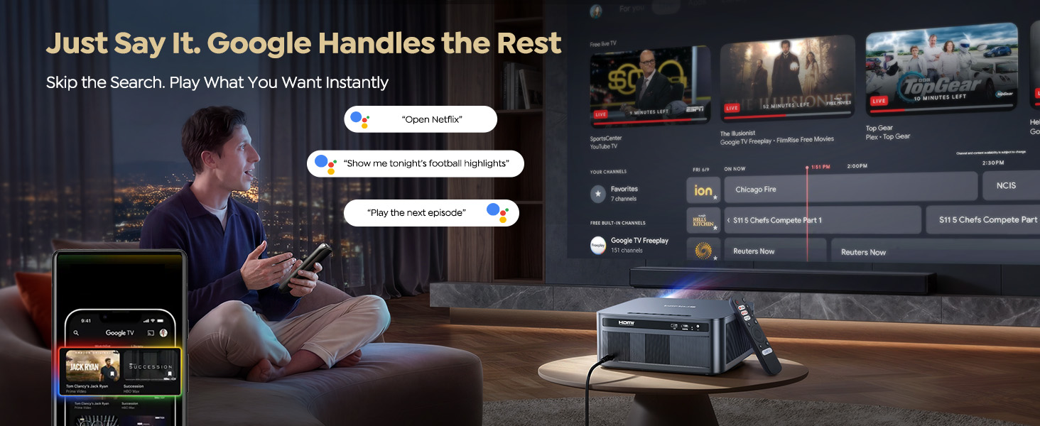 WiMiUS G2 Official Google TV 14.0 Projector