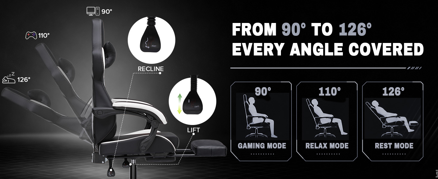 Gaming Chair with Footrest
