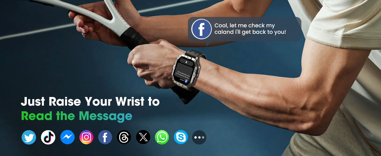 Military Smart Watch Built-in GPS, Bluetooth Calling, for iPhone & Android Phones