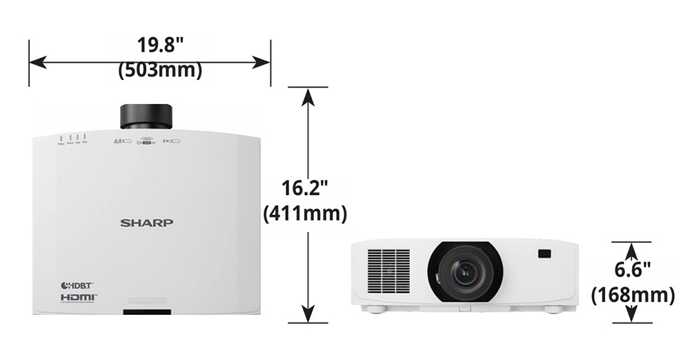 Sharp XP-V801U-W Professional V801U 3D Standard Throw 3LCD Projector