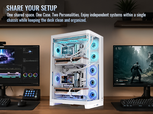 Thermaltake CAPO X Dual System Chassis - Snow