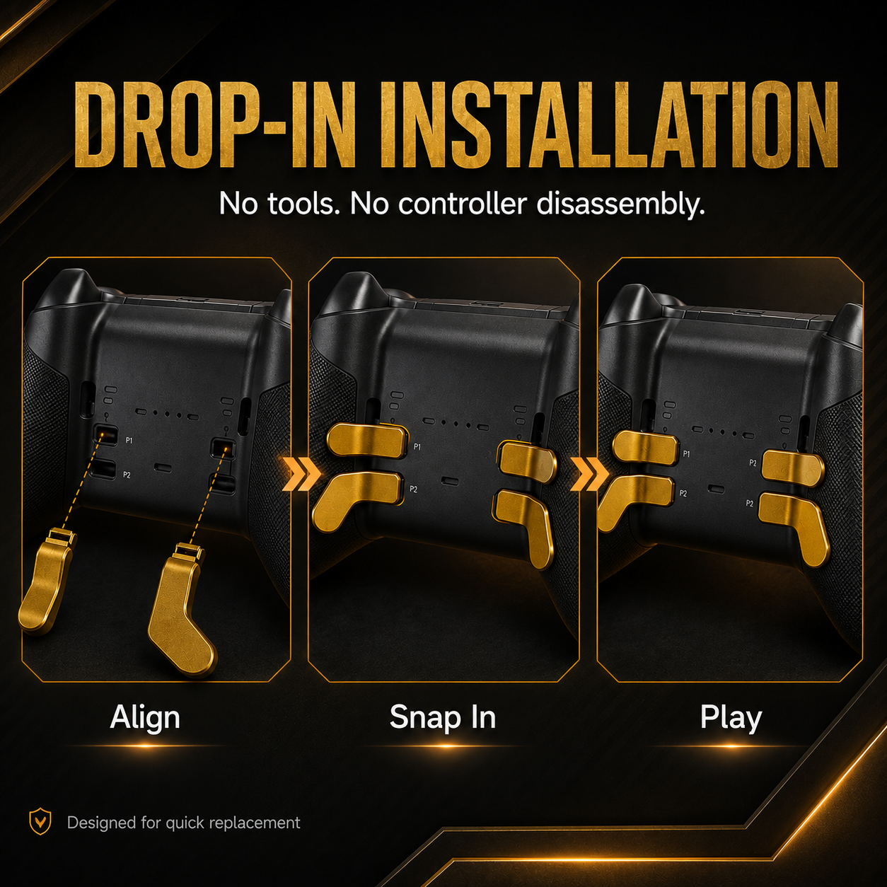easy install elite paddles, drop in controller paddles
