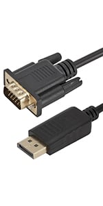 DisplayPort to VGA Cable 6ft 1080p
