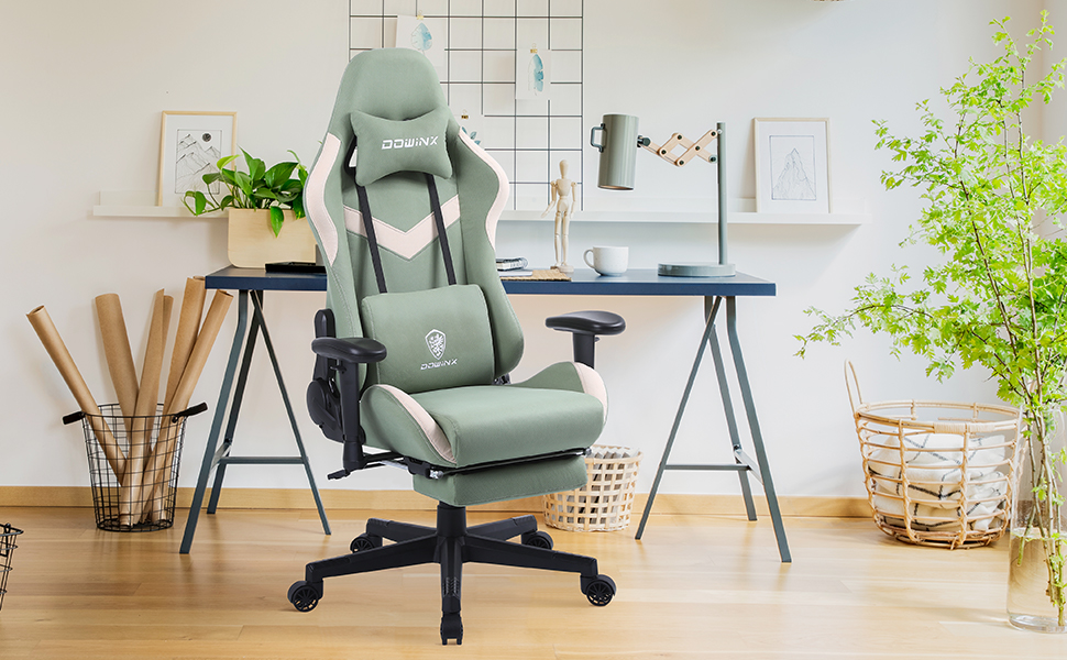 Dowinx Gaming Chair Breathable Fabric Office Chair with Pocket Spring