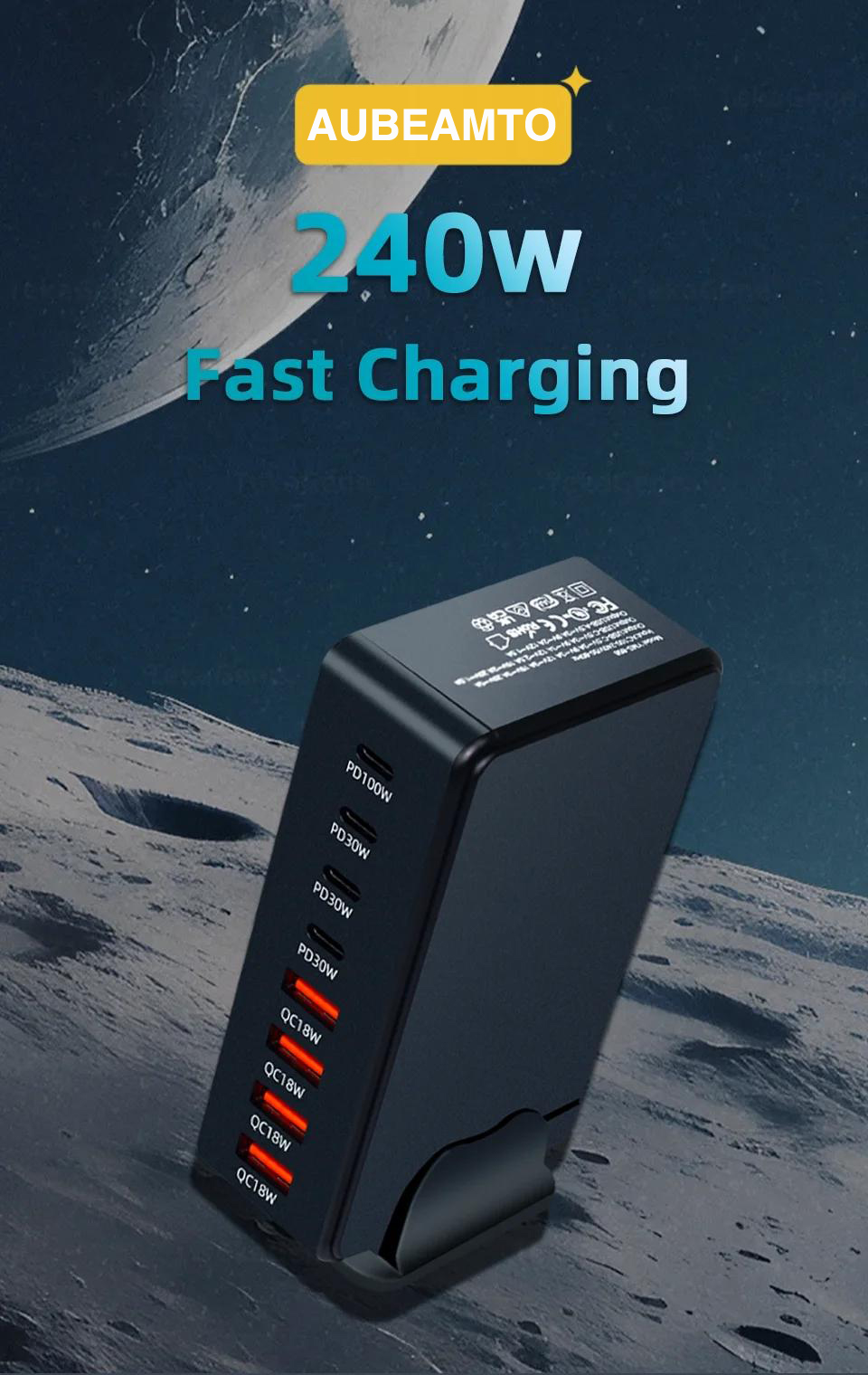 240W GaN USB C Quick Charge QC3.0 PD 3.0