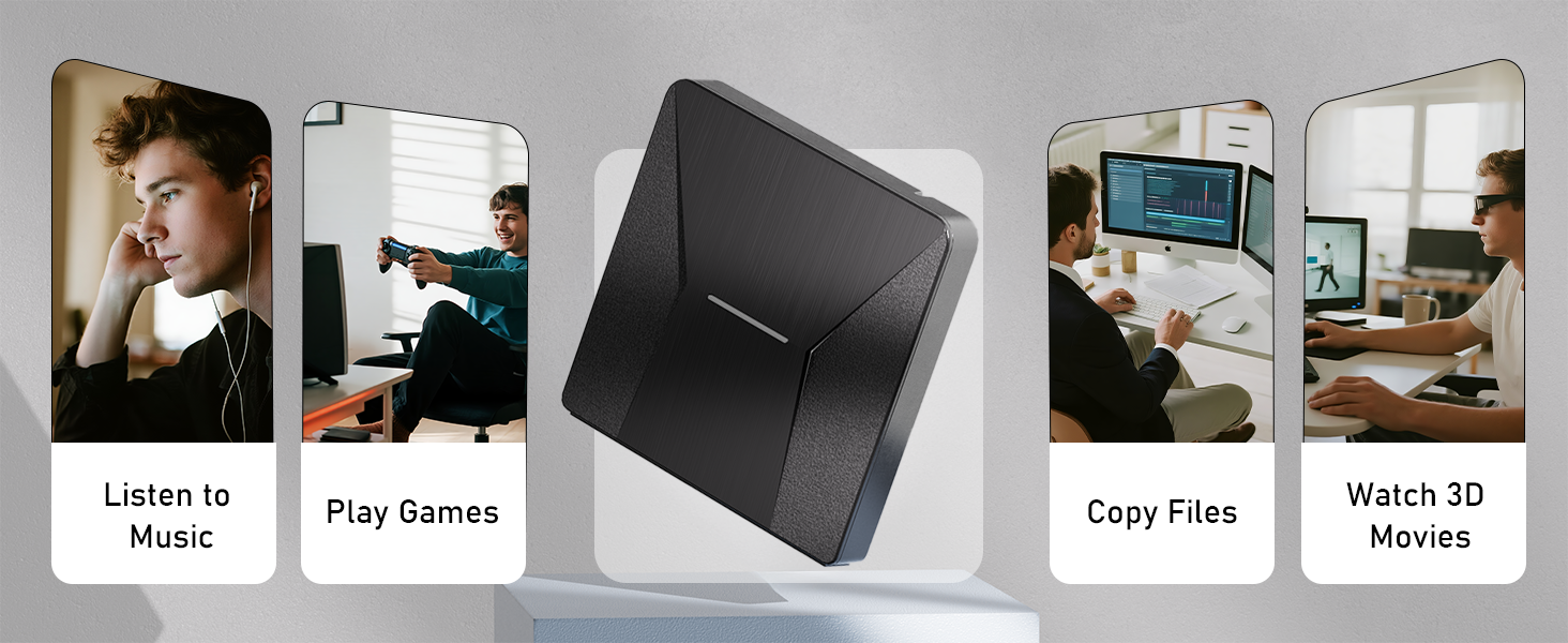 External Blu-ray Drives for Laptop, External Blueray/dvd Drive for PC, USB 3.0 & Type-C Bluray Burne