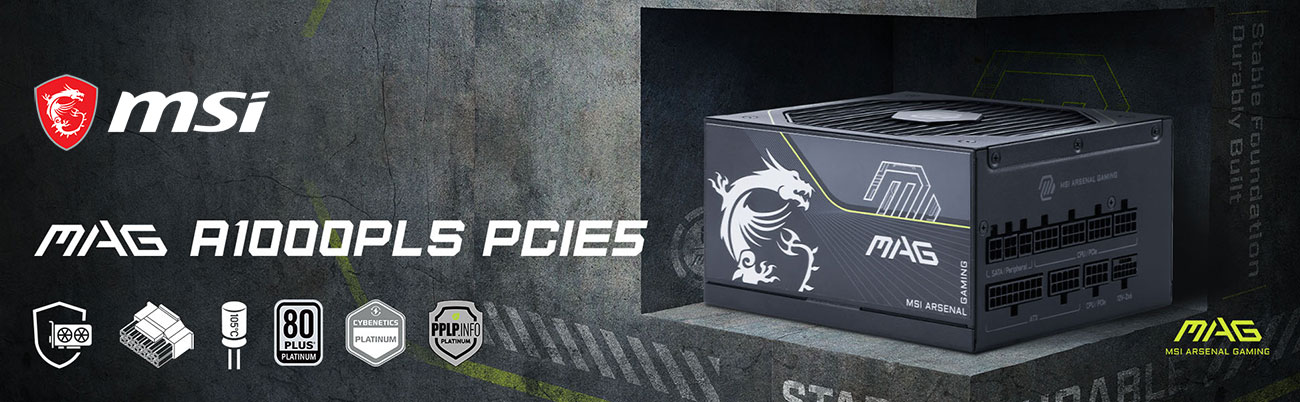 MSI MAG A1000PLS PCIE5 Fully Modular Gaming 1000W Power Supply