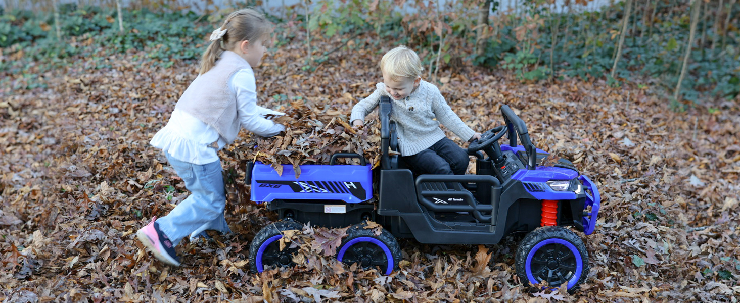 24V kids electric car 2 seater dump truck