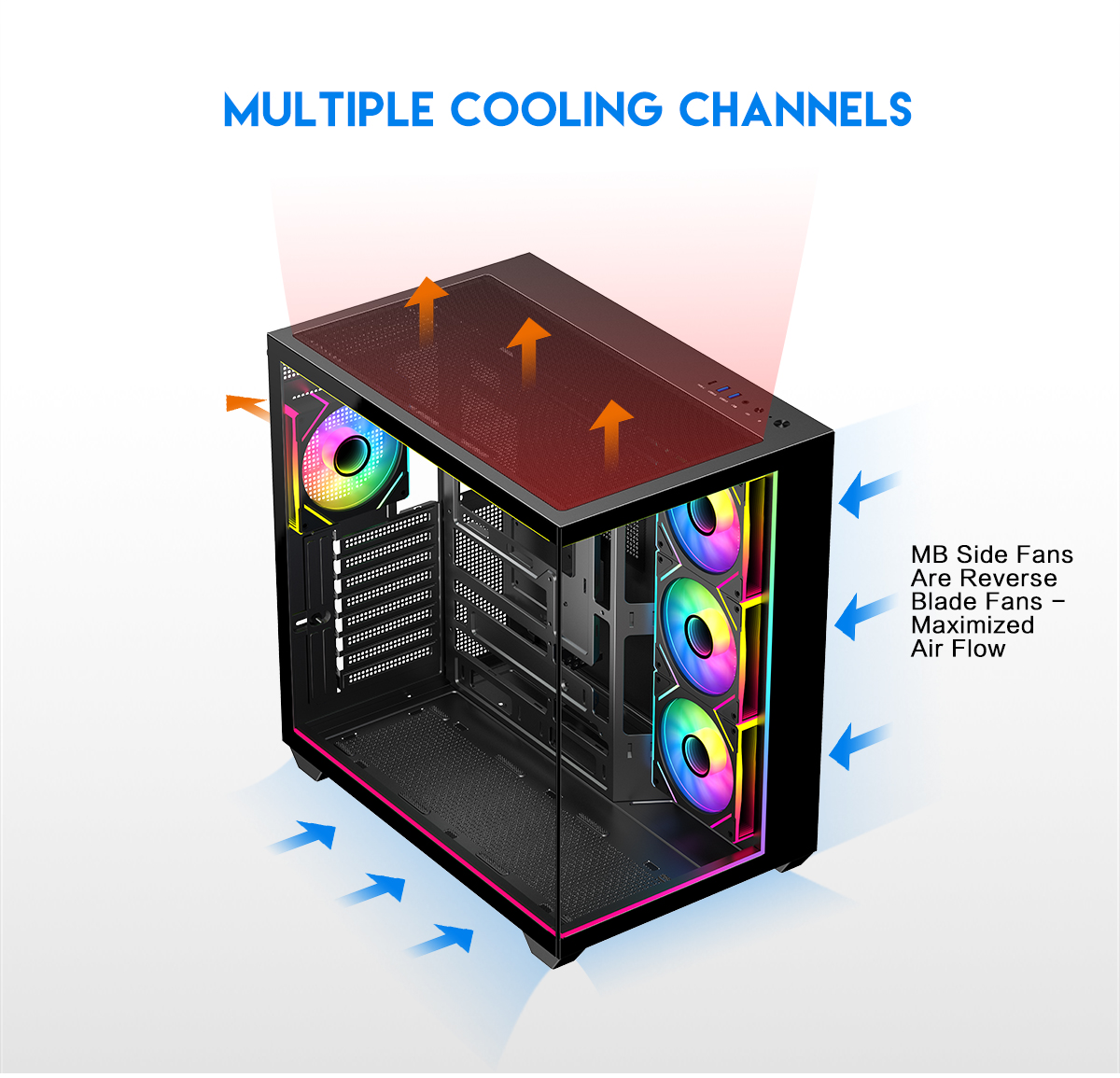 DIYPC IDX3-ATX-ARGB Black ATX Gaming Computer Case