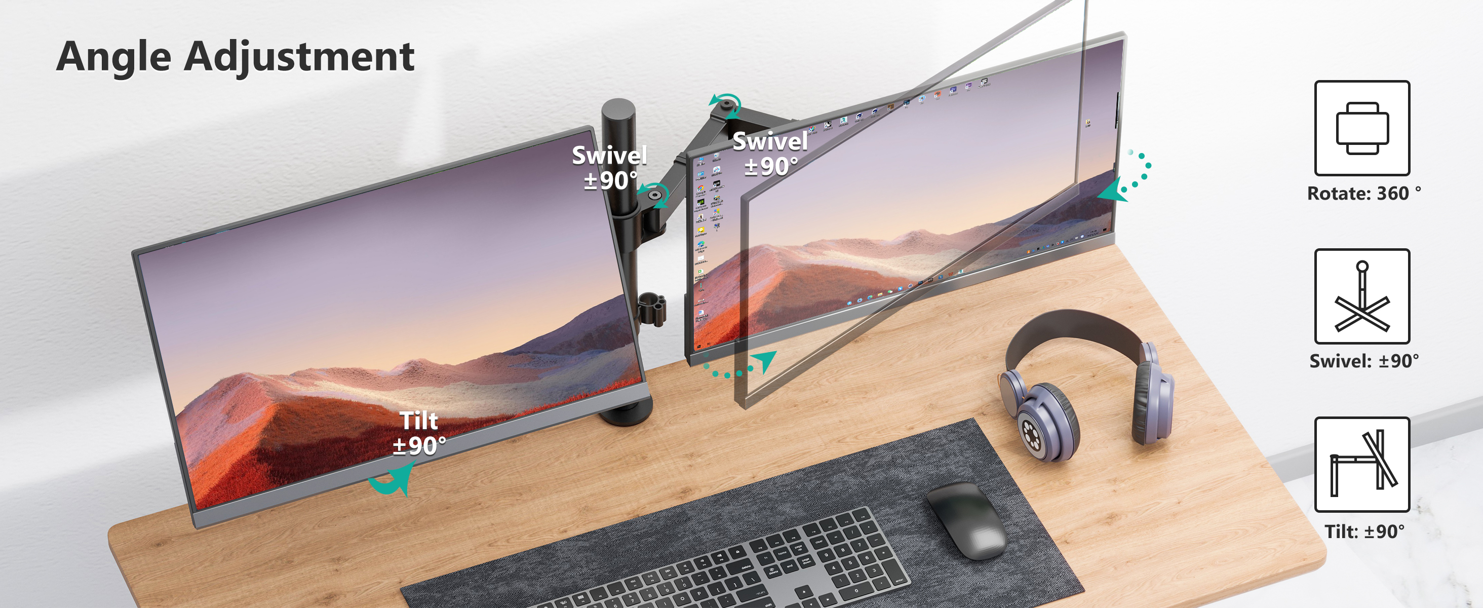 Dual Monitor Desk Mount
