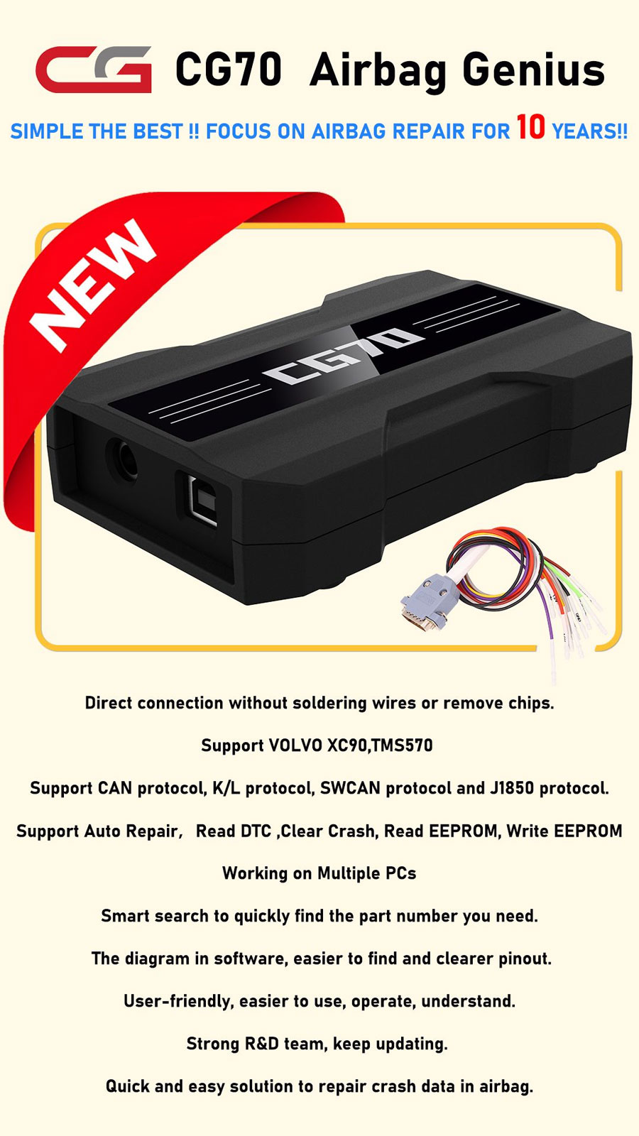 CGDI CG70 Airbag reset tool