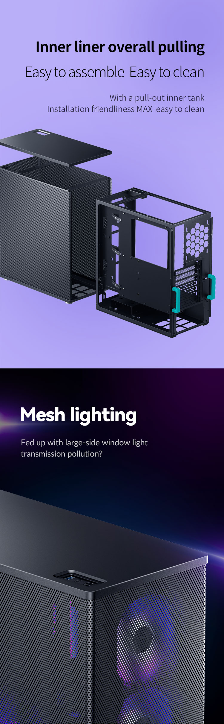 JONSBO VR4 BLACK ATX Mid Tower Computer Case ,Mesh ATX case, Pullout