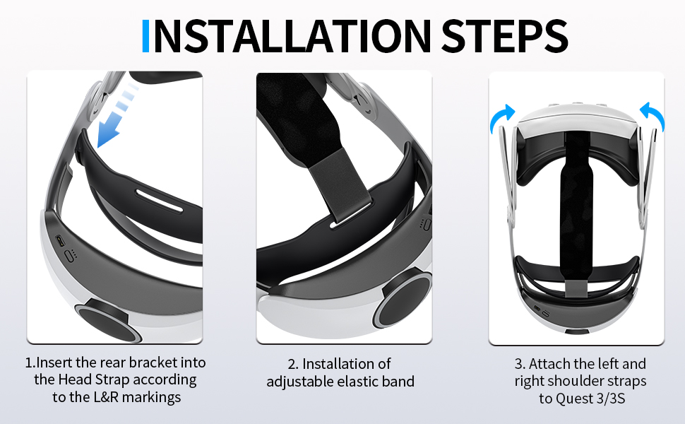 RGB Head Strap with Battery for Meta/Oculus Quest 3/Quest 3S