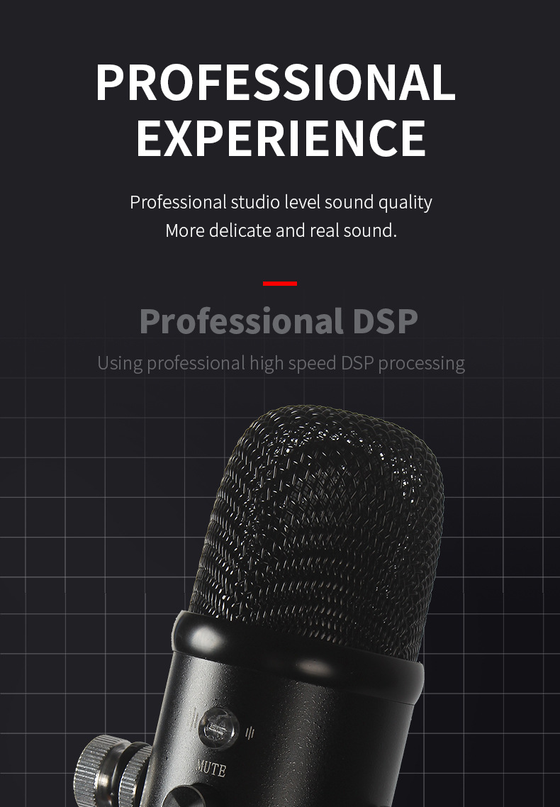 USB Streaming Podcast PC Microphone Studio Cardioid Condenser