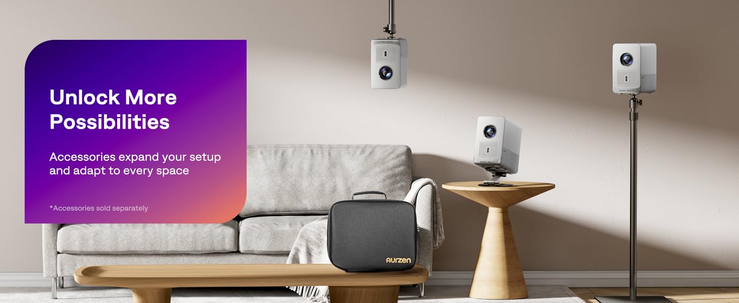 Aurzen EAZZE D1R Cube Roku TV Smart Projector