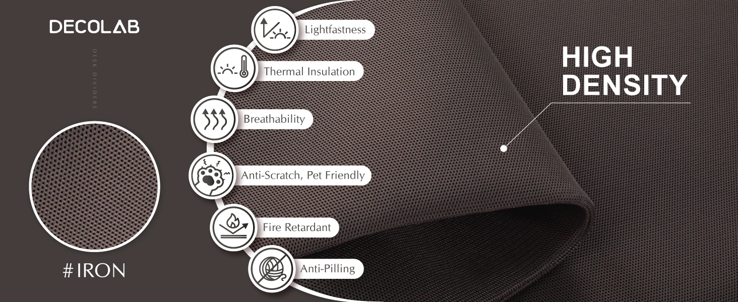 desk divider iron fabric feature