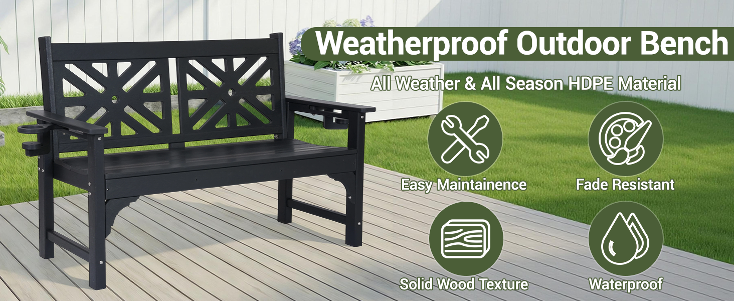 weatherproof outdoor bench