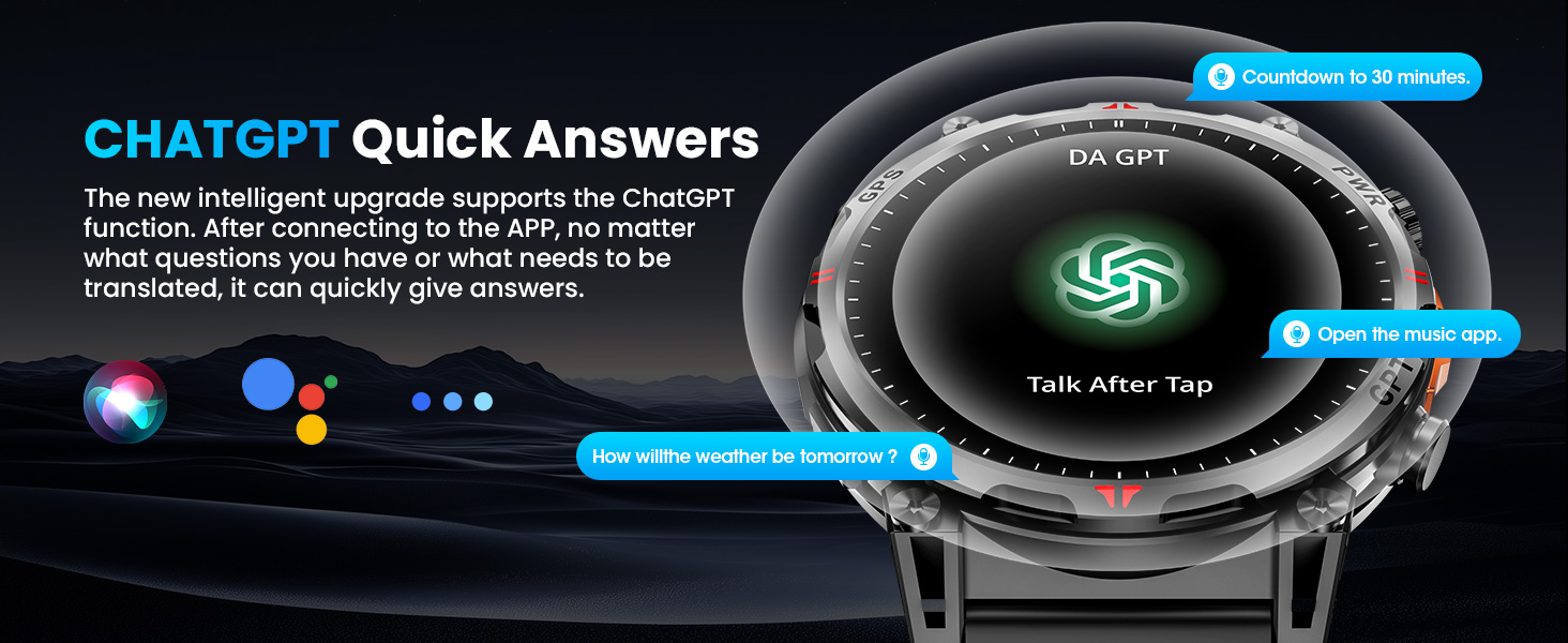 Military Smart Watch with GPS/Compass,Smartwatch with GPT Voice Assistant,1.56" AMOLED Screen