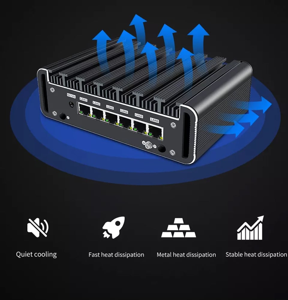 Firewall Router Mini PC Intel Core i7 10510U Quad Core 2xDDR4 HD