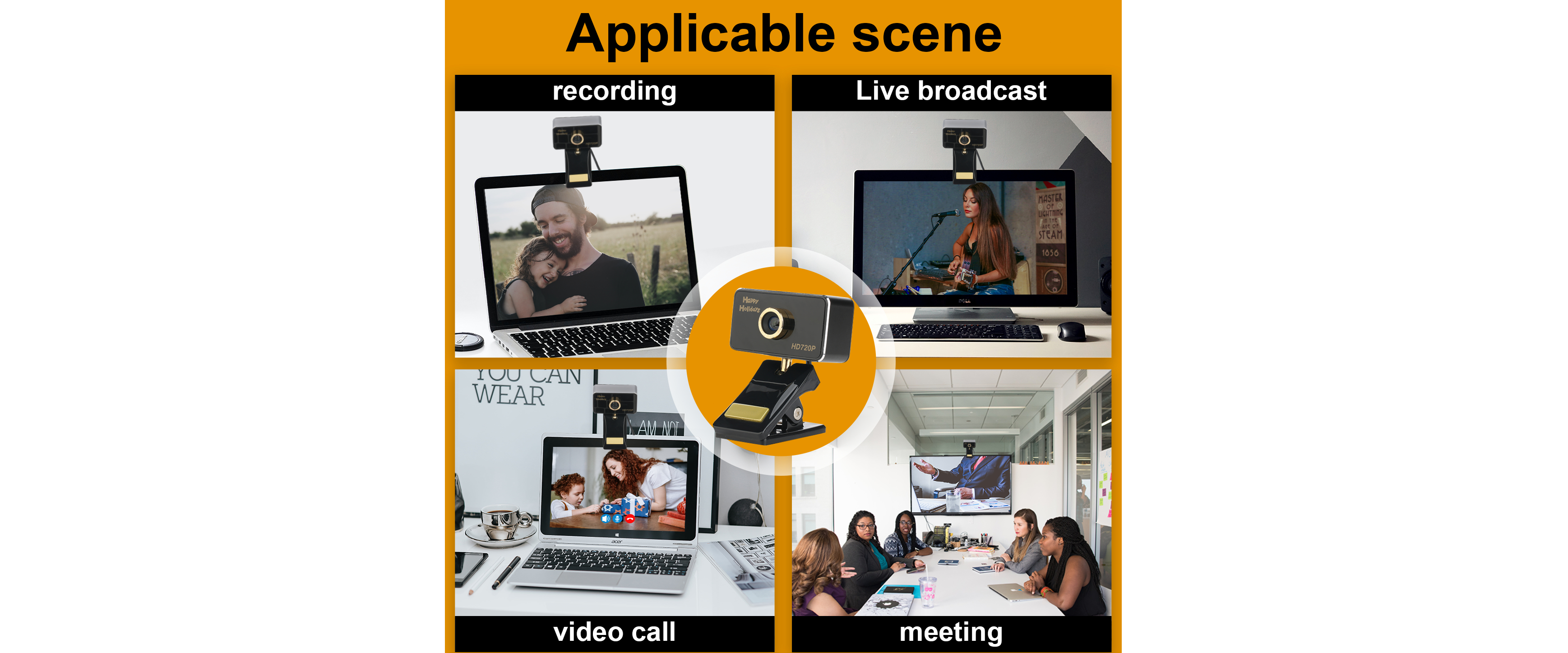 Webcam supports multiple application scenarios, video call live stream meeting video recording