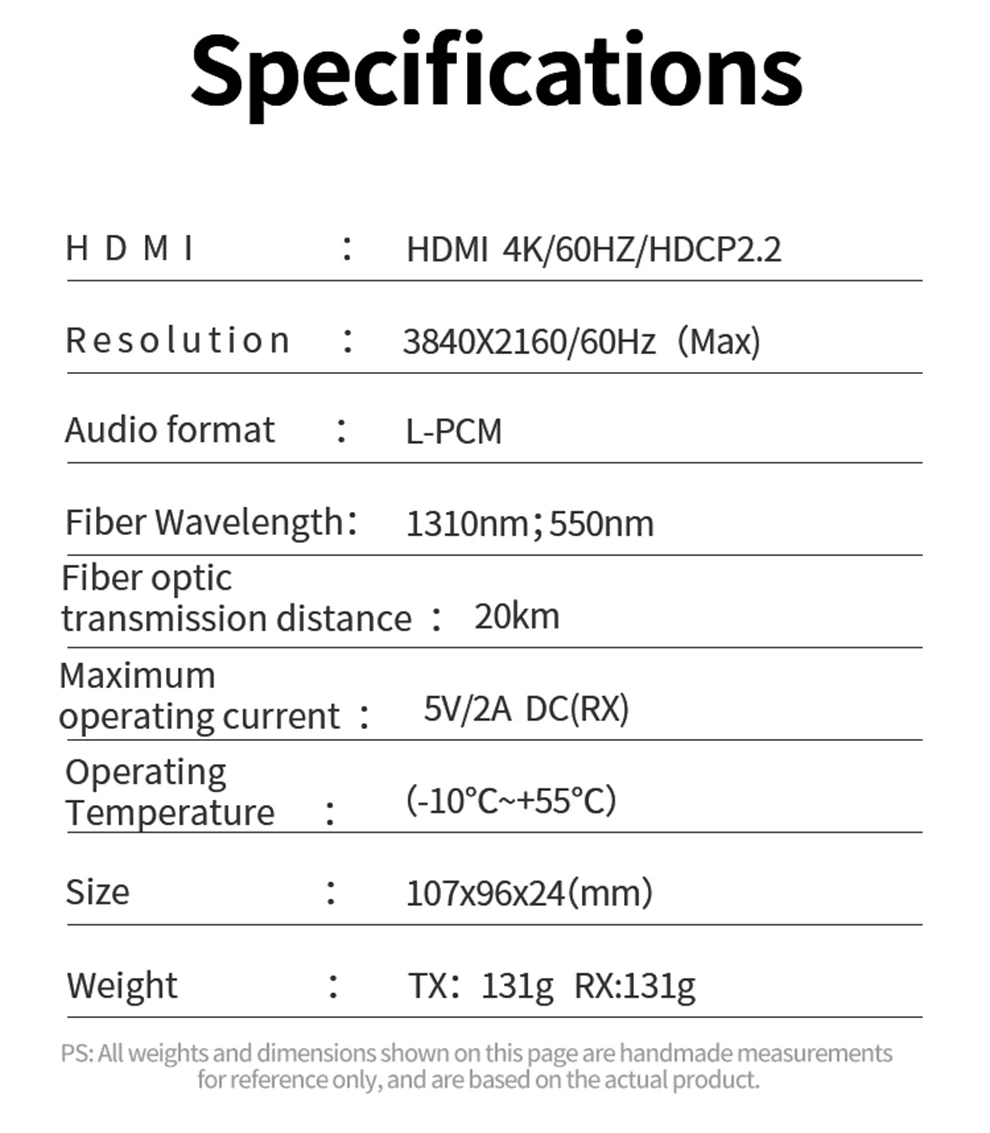 4K@60Hz HDMI KVM Fiber Extender