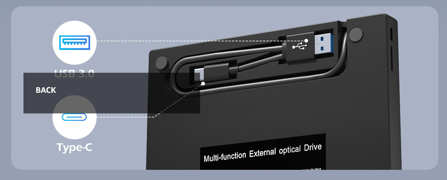 7 in 1 External CD/DVD Drive for Laptop with Ethernet Adapter, Portable CD/DVD Reader Writer
