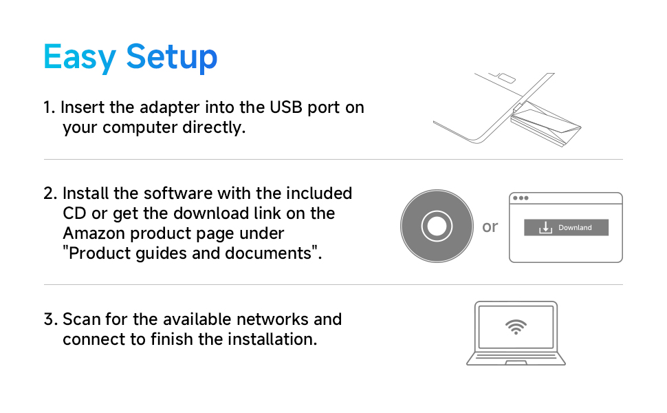 AC1300 Wireless Adapter, 1300Mbps USB 3.0 WiFi Adapter EDR BT 5.0 Dongle