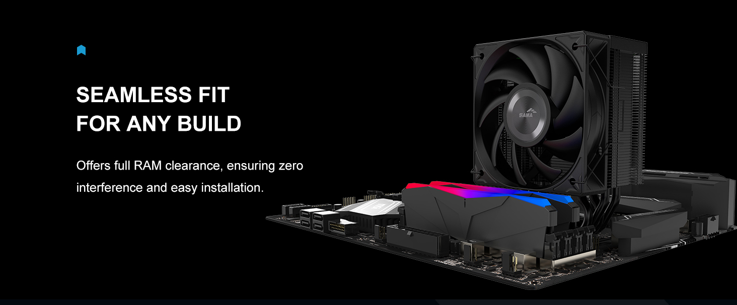 SAMA X40 Single-Tower CPU Air Cooler Black