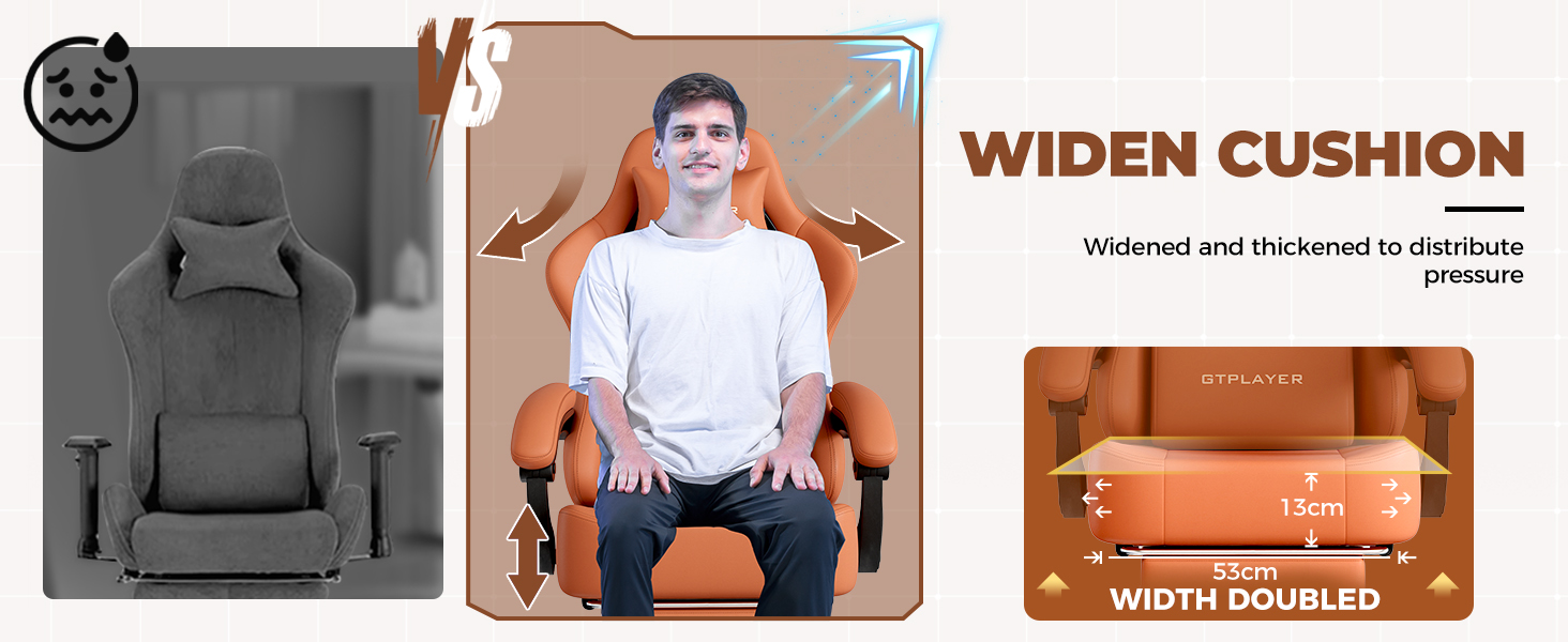 Gaming Chair, Big and Tall, High Back Ergonomic with Pocket Spring Cushion, Footrest, Lumbar Support