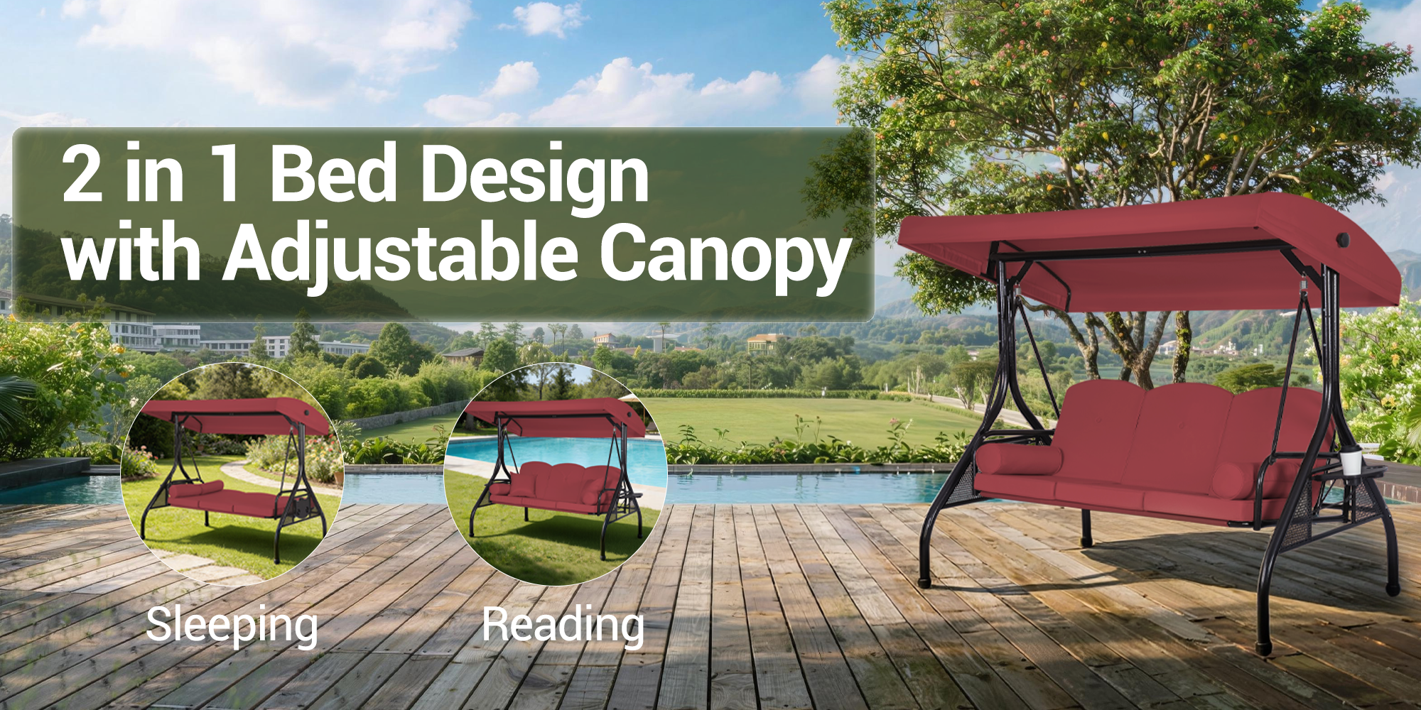 2 in 1 Bed Design with Adjustable Canopy