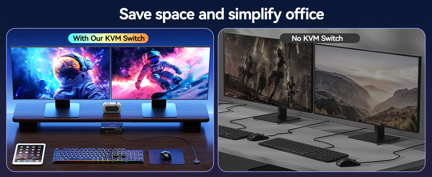 Button Switching/Wired Remote Control (Hides cables easily for a tidy desktop)