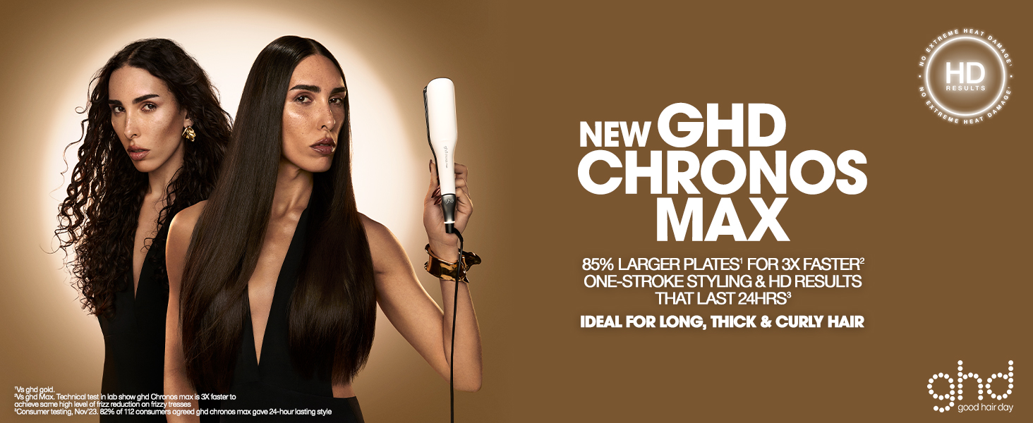 GHD S8M421 Chronos Max 2-inch Styler Professional Flat Iron Hair Straightener - White
