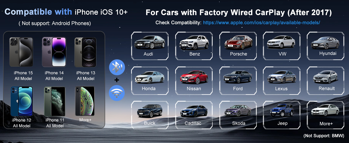 2 in 1 Wireless CarPlay Adapter Android Auto Wireless Adapter Box