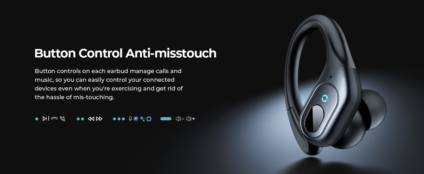 Wireless Earbuds, Bluetooth Headphones 90Hrs Playtime with IPX7 Sweatproof Sport Over Ear Buds with