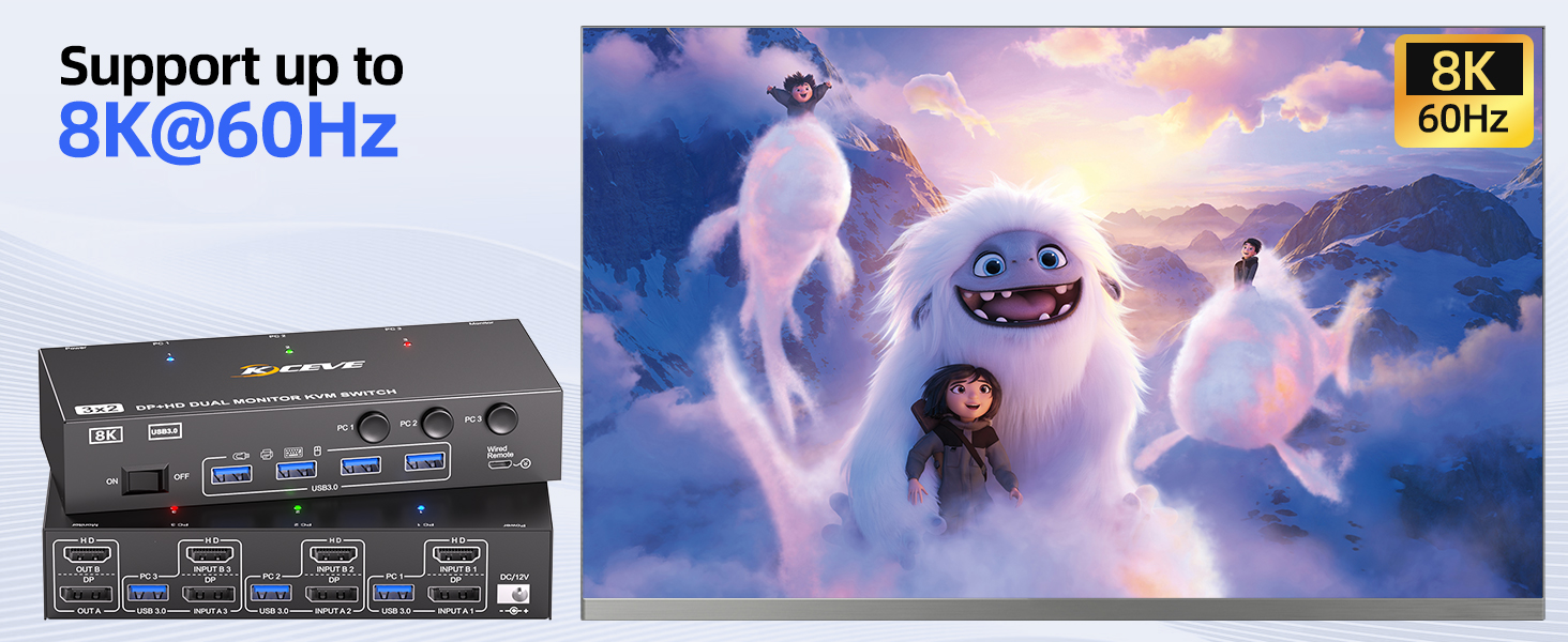 8K@60Hz UHD visual enjoyment