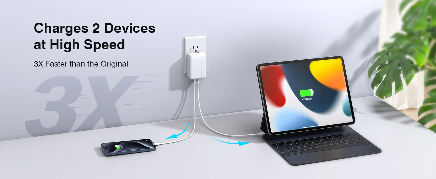 The new flatter, thinner charger lets you charge freely even in tight spaces