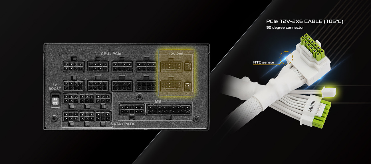 ASRock 12V-2x6 600W PCIe 5.1 GPU Power Cable