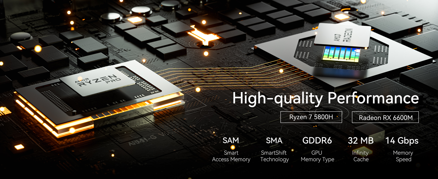 Mini PC de jeu MINISFORUM HX80G AMD Ryzen 7 5800H 32 Go RAM 1 To SSD mit  AMD RX 6600M Wi-Fi 6E-BT5.2, Windows 11 Pro - Cdiscount Informatique